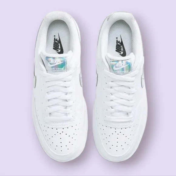Nike - Court Vision Low White Multi Women's Sneakers - Picture 4 of 6